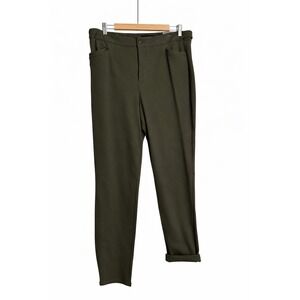 Talbots Lexington Ponte Pants Olive Green Size 12 NWT MSRP $109 Skinny Ankle
